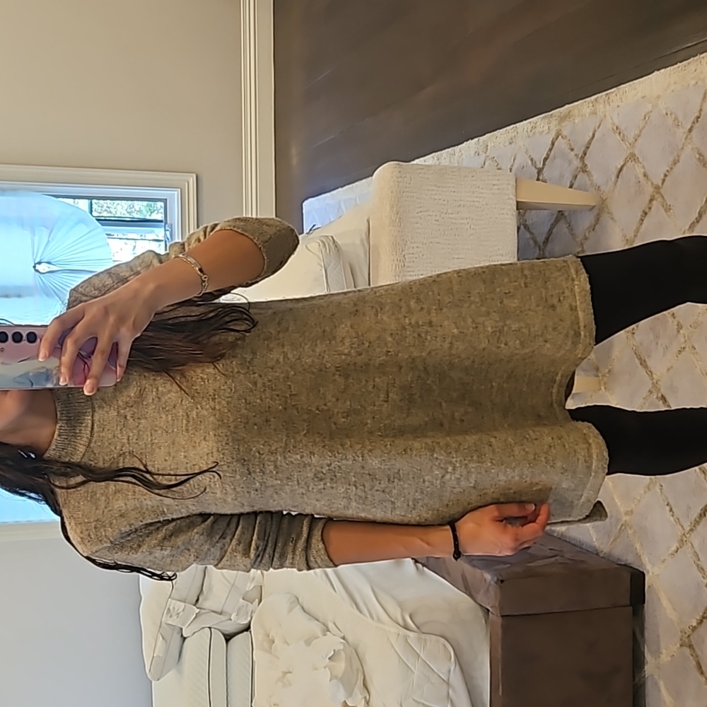 WOMEN'S H&M BEIGE SWEATER DRESS WOOL BLEND SZ M $45